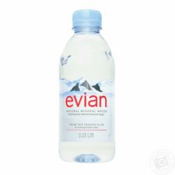 Evian 0, 33l mentes ásványvíz PET palackban (DRS visszaváltható, Betéti díjas +50. -Ft)