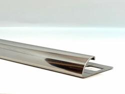 Celox OX 12 mm Domború fém csempe élvédő, válaszható méretben rozsdamentes inox negyed köríves saválló acél 12x2500 mm