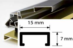 AVProfil AV Díszcsík csempe padlólap titán polírozott pezsgőszín alumínium 15x7x2700 mm fém díszprofil burkoló profil kültéri beltéri