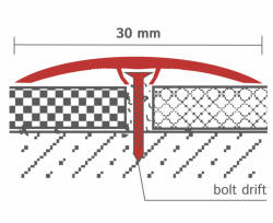 Celox OX 30x270 Burkolatváltó profil szintkülönbség kiegyenlítő 30 mm széles 270 cm hosszú 0-6 mm közötti magasságkülönbség esetén