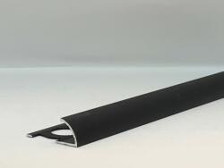 Celox OX 12 mm Domború fém csempeszegély padlólap élvédő matt fekete negyed köríves 12x2500 mm