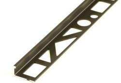 Celox OX 15 mm L alakú alumínium csempeszegély eloxált fekete színű élvédő 15x2500 mm-es profil