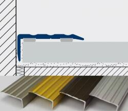 AVProfil AV Laminált lap szegély parketta indítóprofil ezüst ragasztós 2700 mm öntapadós széltakaró eloxált alumínium záróprofil