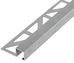 Celox OX 10 mm Csempeszegély Q négyzet szögletes 10x2500 szálcsiszolt ezüst alumínium kocka keresztmetszet - ALIGVAROM - 7 460 Ft