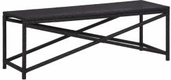 vidaXL Bancă de grădină, negru, 120 cm, poliratan (46210)