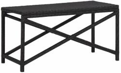 vidaXL Bancă de grădină, negru, 80 cm, poliratan (46207)