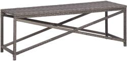 vidaXL Bancă de grădină, gri, 120 cm, poliratan (46211)