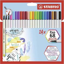 STABILO Carioca Pen 68 Brush, cu varf tip pensula, 24 culori/set Stabilo SW5682421