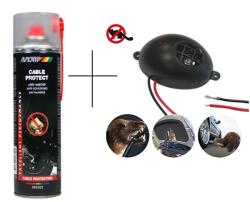 Set: Spray Motip Cable Protect 500 ml + Aparat cu ultrasunete împotriva rozătoarelor pentru autovehicule, Gardigo (90103-78430-10)