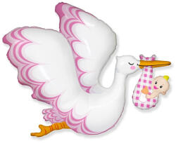 Flexmetal Fólia lufi, gólya hozza, girl, 24", csomagolt