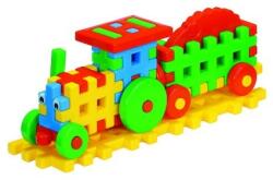 ROBENTOYS Cuburi constructii pentru copii, Tractor cu remorca multicolor , Dimensiuni 38 x 10, 5 x 14, 5 cm , Robentoys