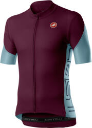 Castelli - tricou pentru ciclism cu maneca scurta Entrata V Jersey - rosu bordeaux albastru dusty savile (CAS-4520019-421)