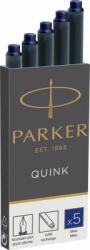 Parker Cartuse cu cerneala (mari), albastru - permanent, 5 bucati/cutie, PARKER Quink Standard (1950384)