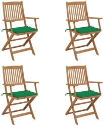 vidaXL 4 db összecsukható tömör akácfa kerti szék párnákkal (3064620/21/22/23/24/25/26/27/28/29)