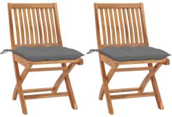 vidaXL 2 db tömör tíkfa kerti szék párnával (3062440/41/42/43/44/458/46/47/48/49)