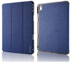 REMAX PT-10 oldalra nyíló bőrbevonatos támasztós tok Apple iPad 10.9" 2020-hoz kék
