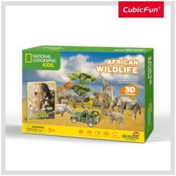 CubicFun Puzzle 3D+Brosura-Animale Salbatice 69 Piese Cubicfun ACUDS0972h Puzzle