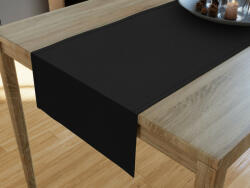 Goldea napron de masă decorativ loneta - negru 35x180 cm