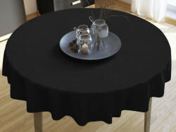 Goldea față de masă decorativă loneta - negru - rotundă Ø 120 cm Fata de masa