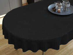 Goldea față de masă decorativă loneta - negru - ovală 120 x 200 cm