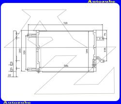 ALFA-ROMEO 166 1998.10-2007.02 /936/ Klímahűtő "2.0i 16V Twin Spark / 2.5i / 3.0i 25V" (530x400x16) P1407K8C1