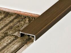 AVProfil AV Lépcsőszegély szögletes matt bronz 8x2700 mm eloxált alumínium lépcsőprofil