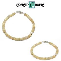  Bratara din Opal de Foc Disc 2-3 x 4-7 mm - Diametru 56 mm - Accesorii de Gold Filled - 1 Buc