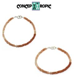  Bratara din Piatra Lunii Piersica - Disc Fatetat - Accesorii Argint 925 - GF - 1 Buc
