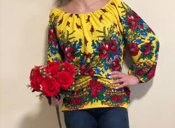 Ie traditionala Bluza stilizata cu motive florale Sanziana 15