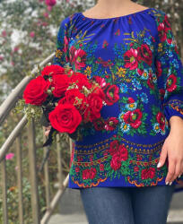 Ie traditionala Bluza stilizata cu motive florale Sanziana 16