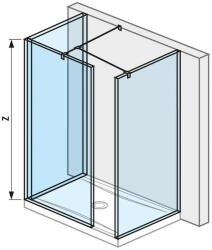 Jika Pure hátfalhoz illesztett sarok üvegfal 68x90cm 2684280026681 (H2684280026681)