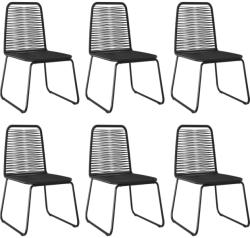 vidaXL 6 db fekete polyrattan kültéri szék (313113)