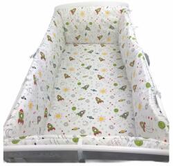 Deseda Lenjerie de pat bebelusi cu aparatori laterale pufoase Deseda Aventura în spațiu pat 120x60 cm (3690)