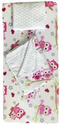 Deseda Set 3 piese de iarna paturica cu cearsaf si pernuta pentru pat 140x70 cm Deseda Bufnite roz (7646) Lenjerii de pat bebelusi‎, patura bebelusi