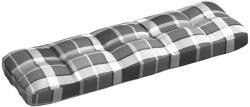 vidaXL Pernă de paleți, gri carouri, 120x40x10 cm, material textil (314482)