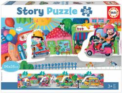 Educa Puzzle pentru cei mici Story Vehicles in the City Educa povestea călătorim prin oraș 26 piese (EDU18901)