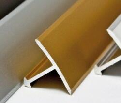 AVProfil AV T profil burkolatváltó matt arany 16-26 x 900 vagy 2700 mm utólag beépíthető eloxált alumínium profil