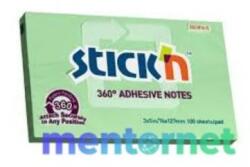 STICK N Stick`N 360° 76x127 mm 100 lap zöld öntapadó jegyzettömb (21556) - tintasziget