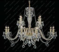 Glass LPS Lustra 12 brate cristal Bohemia L11 009/12/4 (L11 009/12/4, F 2 floor, GOLD, lip.)