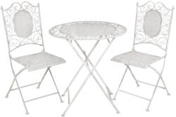 Clayre & Eef Set 2 scaune pliabile si masa fier forjat gri Garden Ø 70 cm x 75 h (5Y0128) - decorer