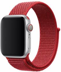 Okosóra szíj - Apple Watch Series 1/2/3/4 (42mm-44mm) - DEVIA piros szövet, tépőzáras szíj - tokgalaxis