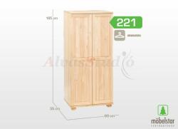 Möbelstar 221 - 2 ajtós natúr fenyő szekrény (akasztós) - matrac-vilag