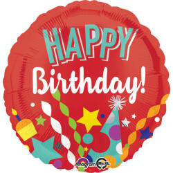Amscan Balon din folie Happy Birthday - roșu