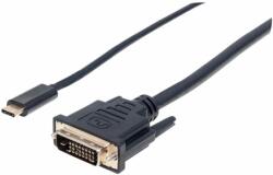 Manhattan USB-C v3.2 - DVI kábel 2.0m Fekete (152457)