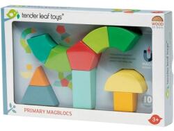 Tender Leaf Set de constructie magnetic, din lemn premium, 10 piese, Primary Magblocks, Tender Leaf Toys TL8614