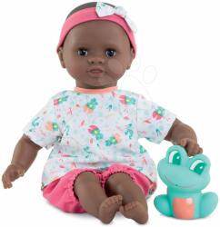 Corolle Játékbaba fürdéshez Baby Bath Alyzée Frog Mon Premiere Corolle fekete pislogó szemekkel és békával 30 cm 18 hó-tól (CO100520)