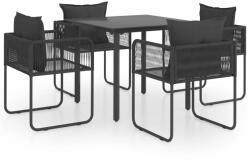 vidaXL Set mobilier de grădină, 5 piese, negru, ratan PVC (3060095) - vidaxl