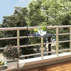 vidaXL Masă de balcon, negru, 60x40 cm, oțel (325924)
