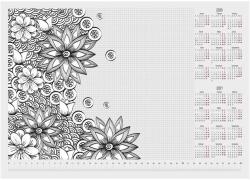 Panta Plast Könyöklő 2023 - 2024-es naptárral 410x275mm A/3 PANTA PLAST színezhető virágos (0318-0068-99)