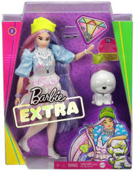 Mattel Barbie - Extravagáns Pink-lila Hajú Baba Csillogós Szettben Kiskutyával (GVR05)